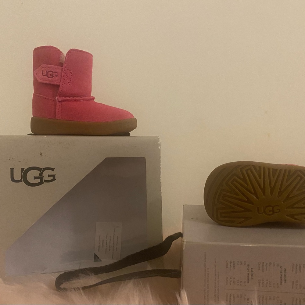 UGG Pink and Brown Sheepskin Boots
